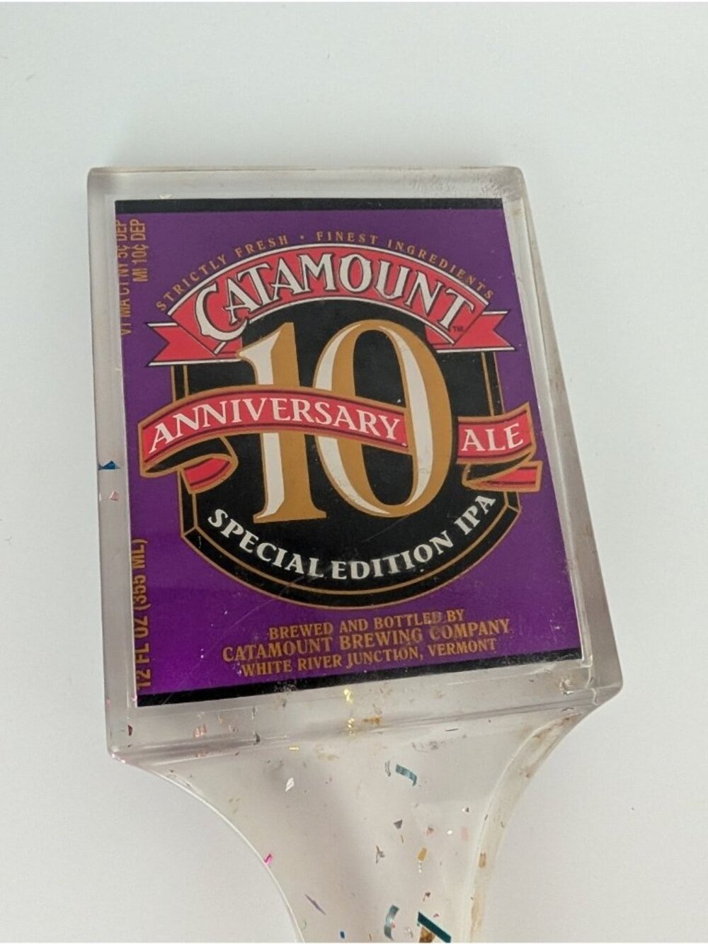 Catamount Tap Handle Clear Confetti 10th Anniversary Special Edition RARE - Picture 2 of 6